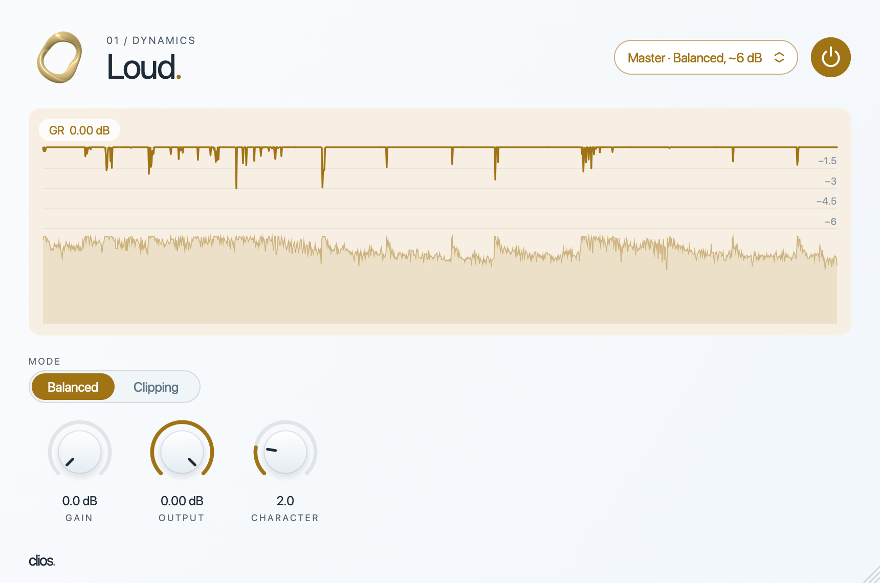 Clios Loud desktop plugin screenshot