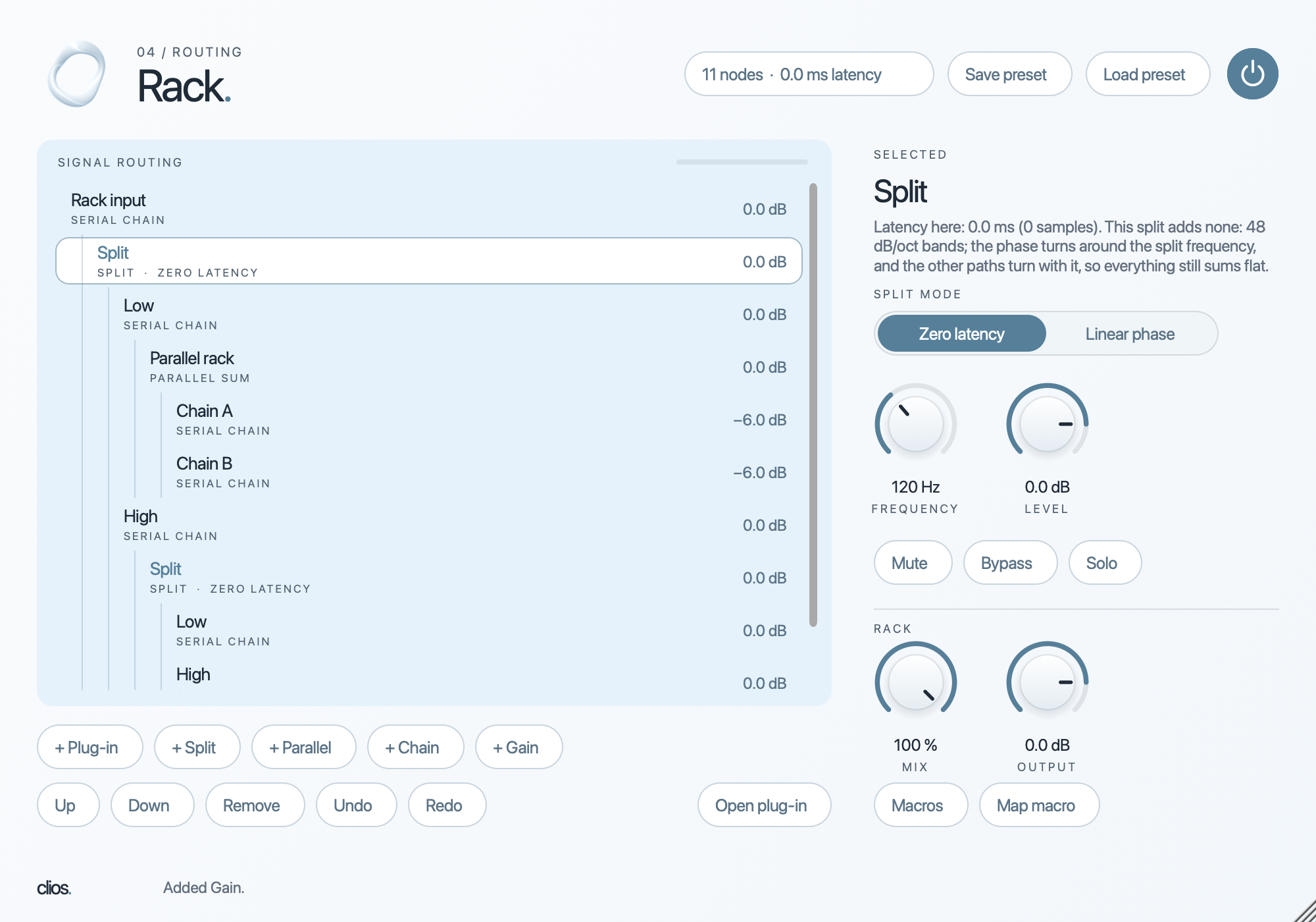 Clios Rack desktop plugin screenshot