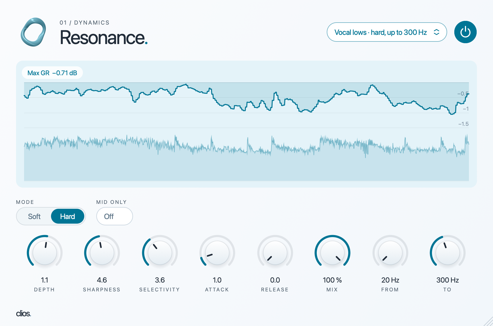 Clios Resonance desktop plugin screenshot